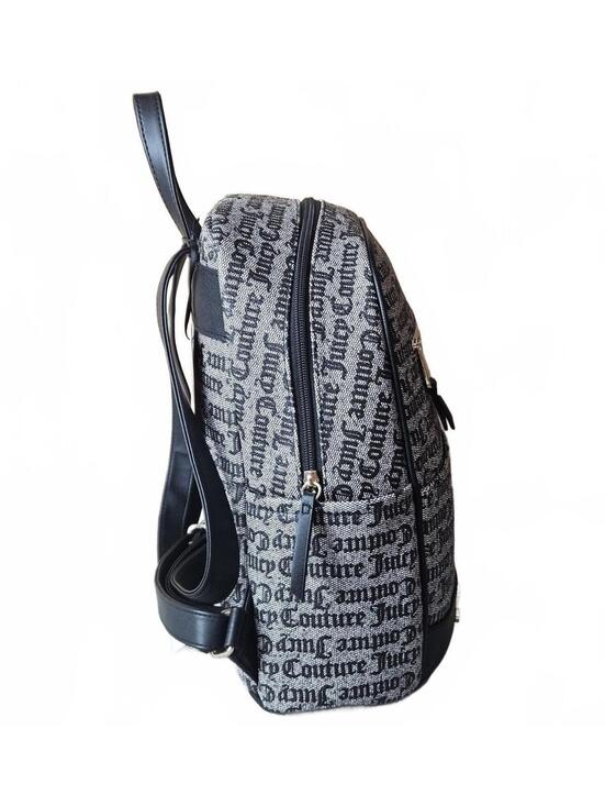 Juicy Couture Cool Collar Full Size Backpack Black Beige Gold Logo NWT main image 6